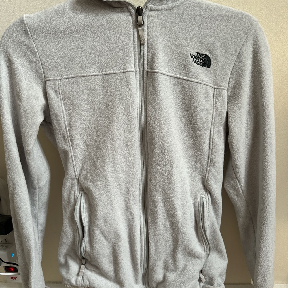 White North Face Zip Up